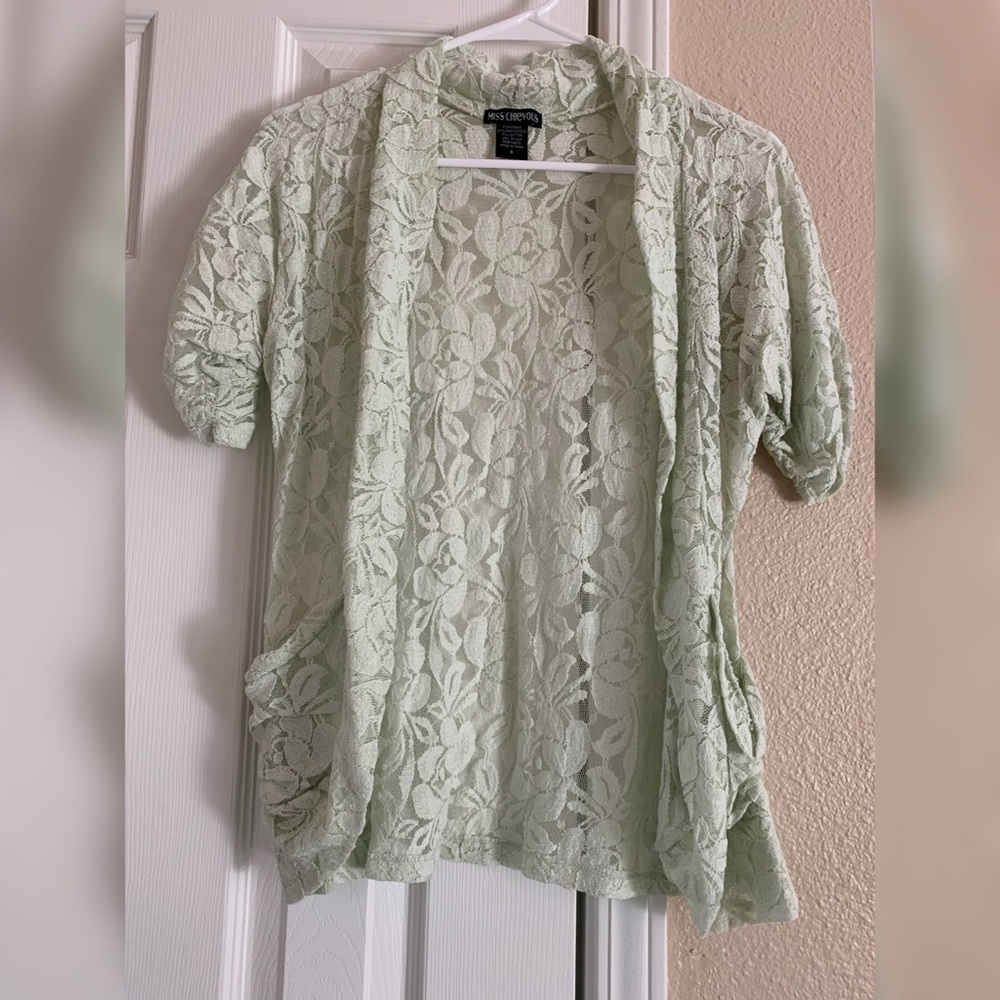 Miss Chievous Green Lace Cardigan